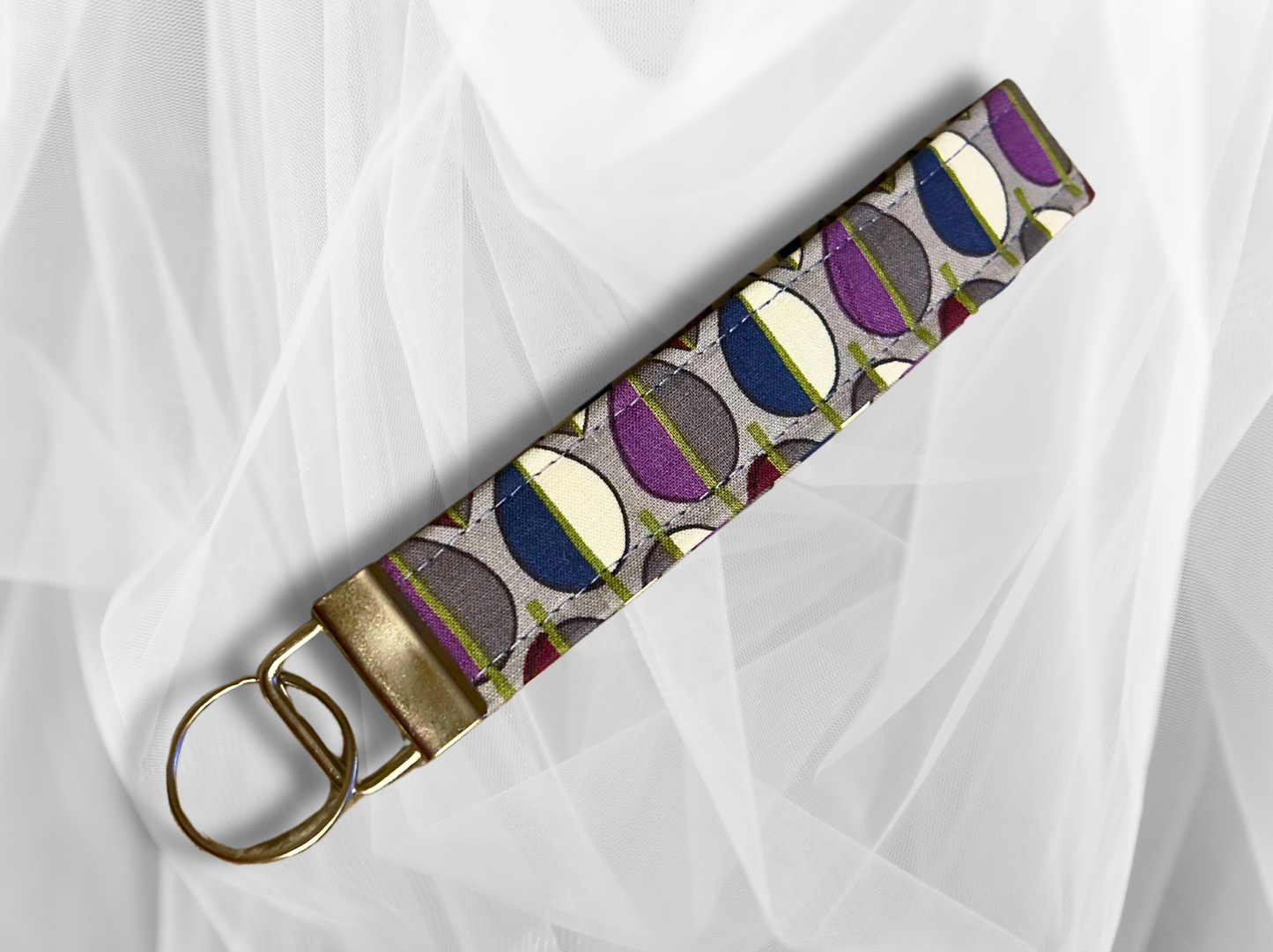 Key Fob, Wristlet Keyring, New Driver Gift, Retro