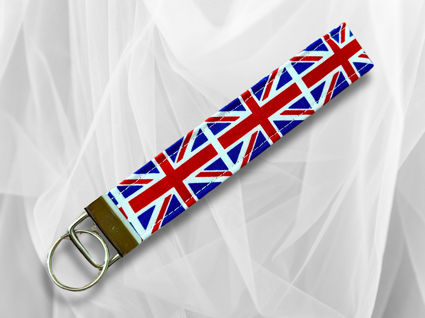 Key Fob, Wristlet Keyring, New Driver Gift, Union Jack