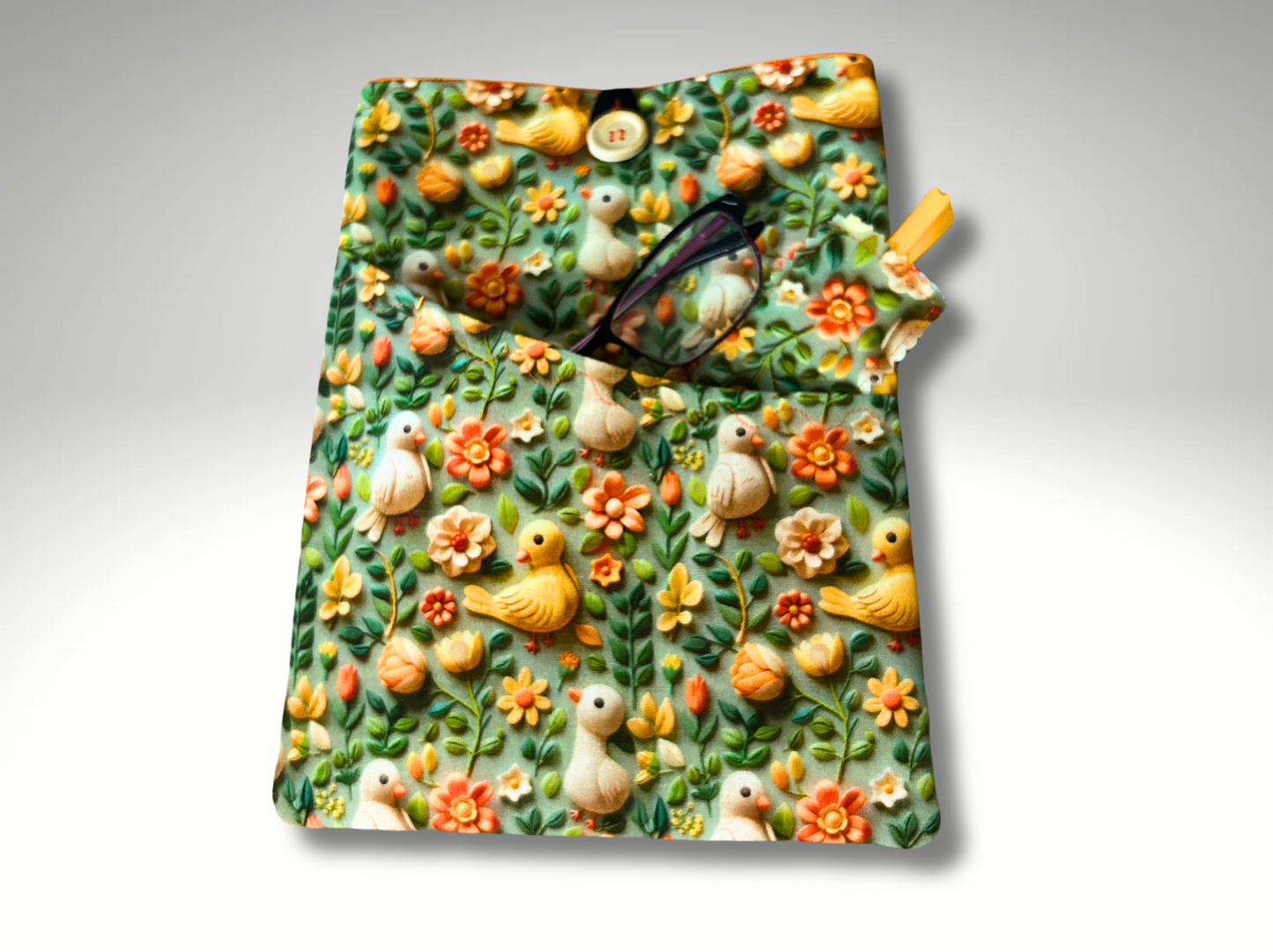 Book Sleeve, Book Protector, Book cover, Book mark, Duckling book holder