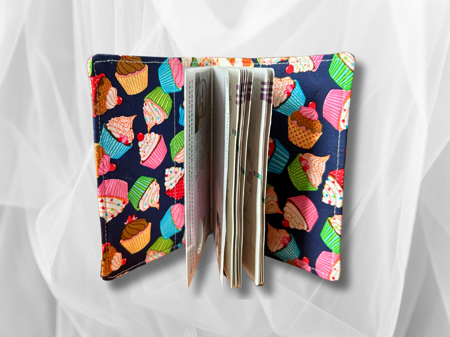 Passport cover, passport holder, passport wallet, Cupcakes