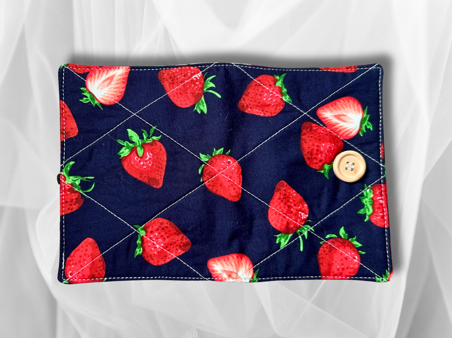 Passport cover, passport holder, passport wallet, Strawberries