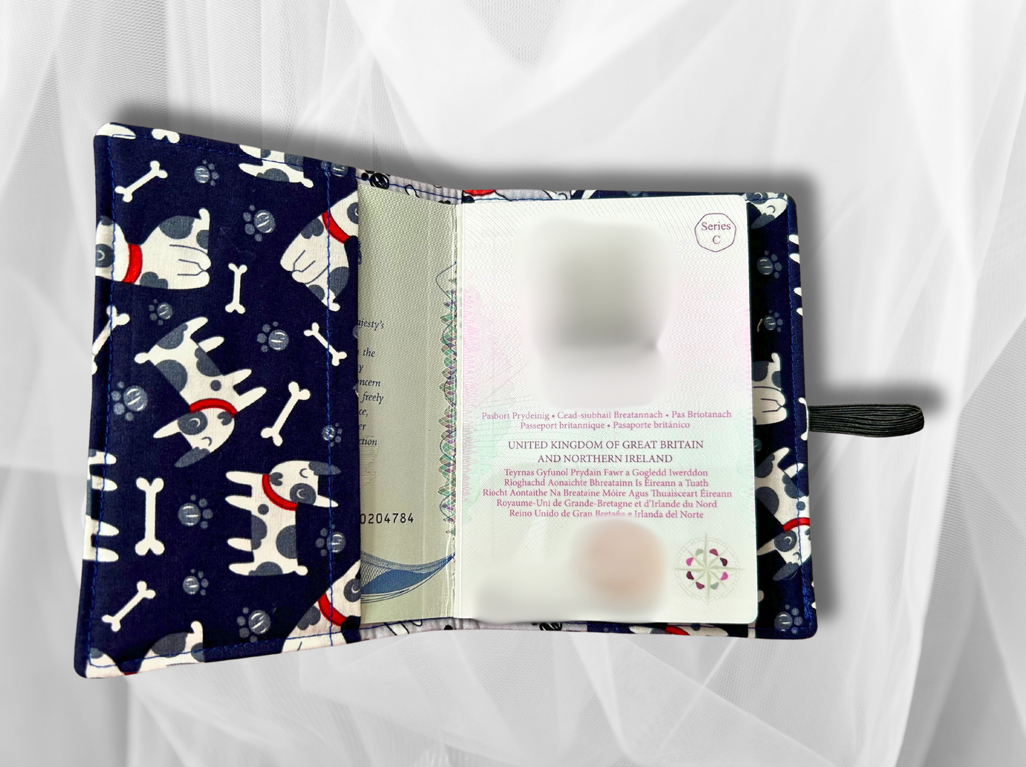 Passport cover, passport holder, passport wallet, Puppies