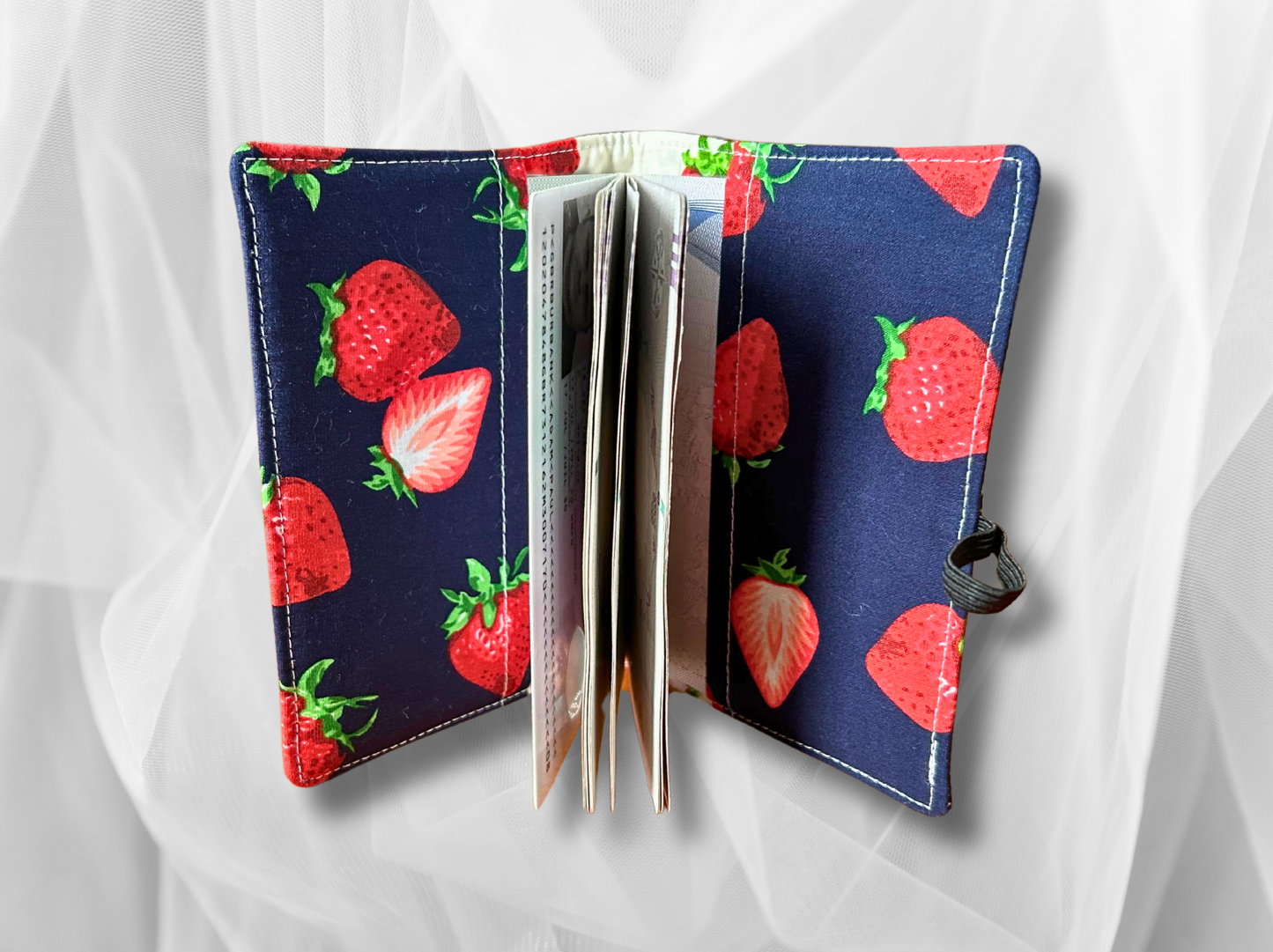 Passport cover, passport holder, passport wallet, Strawberries