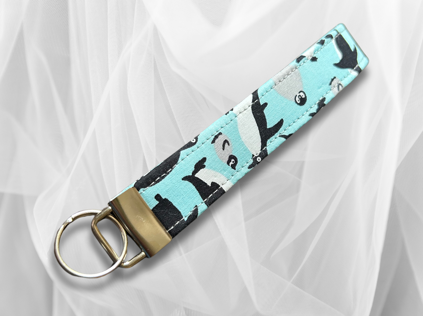 Key Fob, Wristlet Keyring, New Driver Gift, Penguins