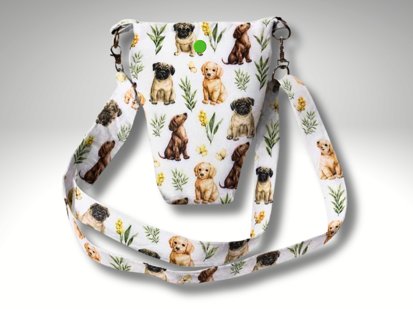 Puppy Dogs Bottle Travel Bag, Water Bottle Bag, Hiking dog walking bag, cross body bag