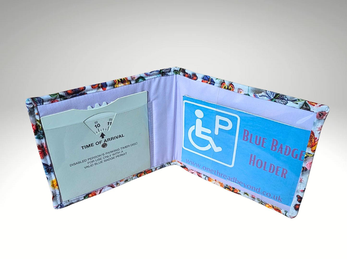 Blue Badge holder, Disabled parking permit holder, Fabric blue badge holder, Butterfly, Key Fob