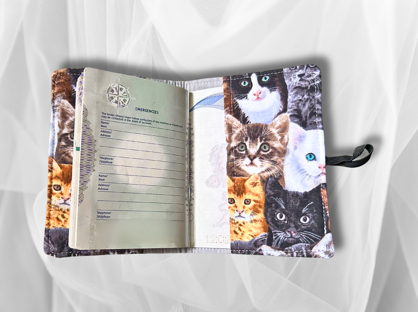 Passport cover, passport holder, passport wallet, Cats