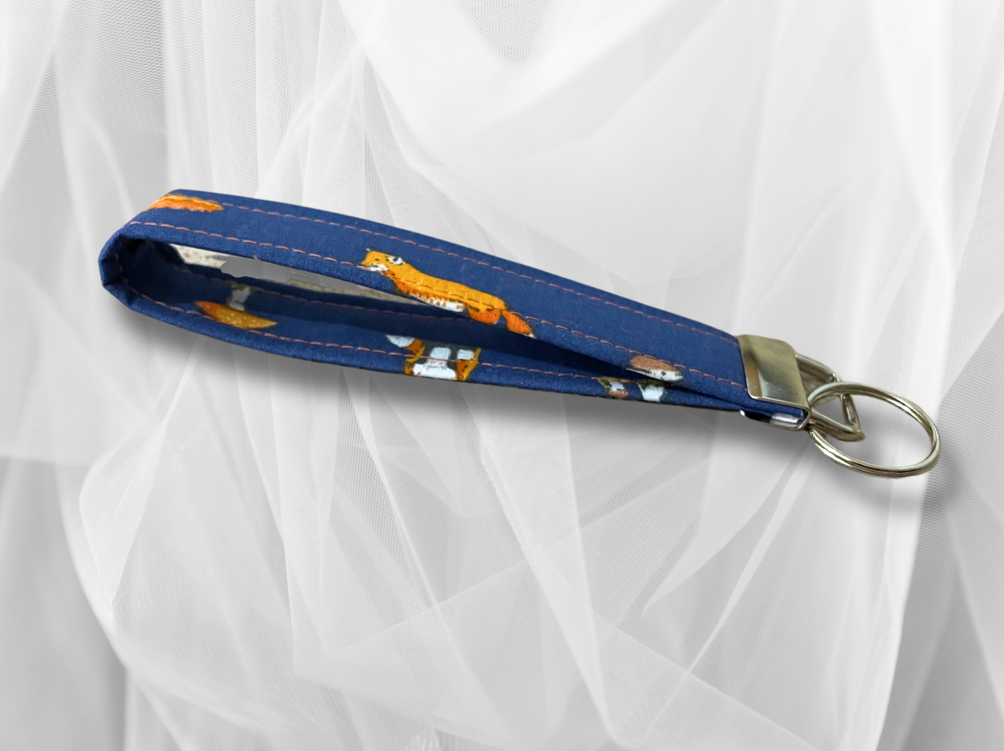 Key Fob, Wristlet Keyring, New Driver Gift, Fox