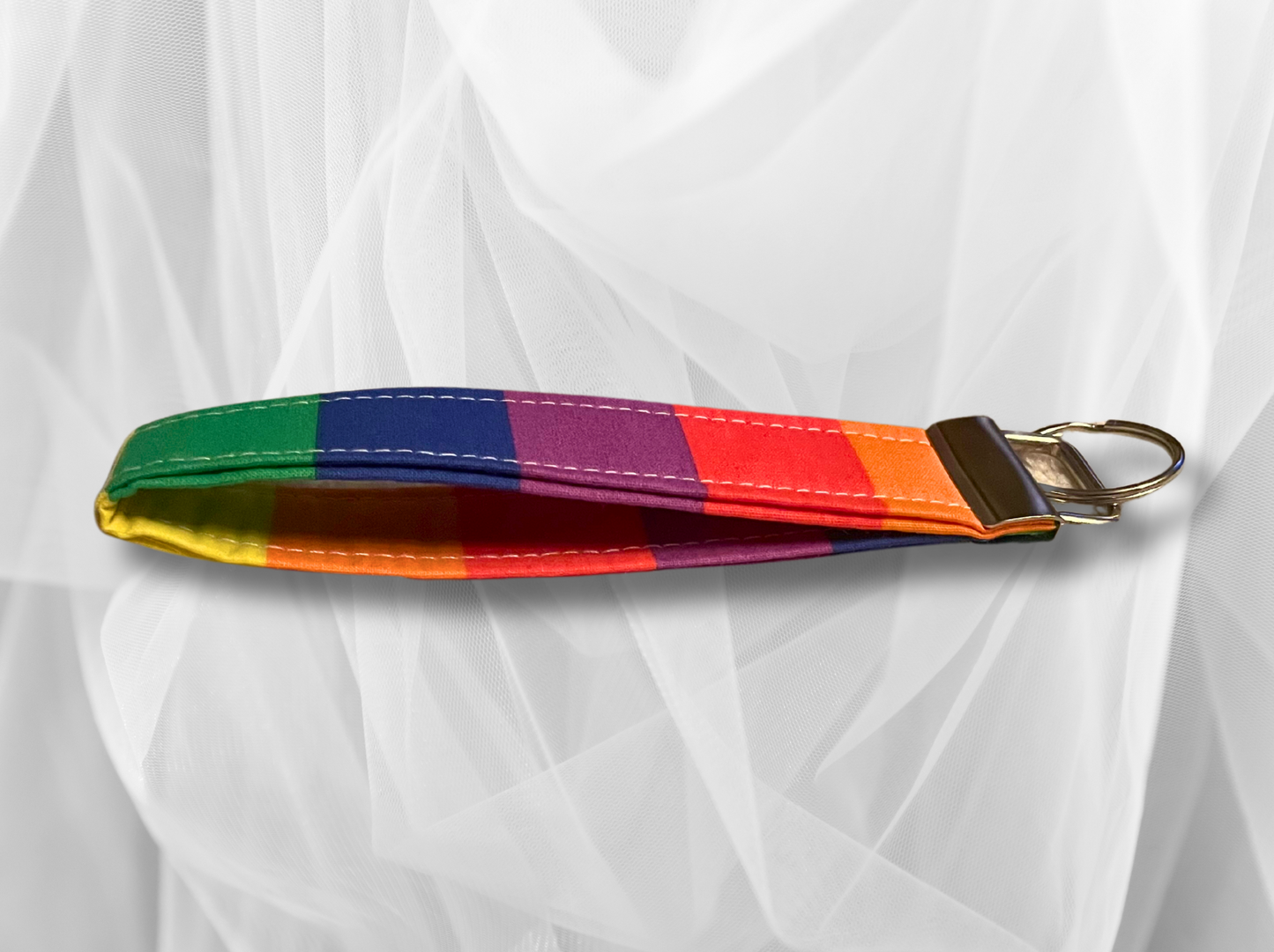 Key Fob, Wristlet Keyring, New Driver Gift, Rainbow, LGBTQ+