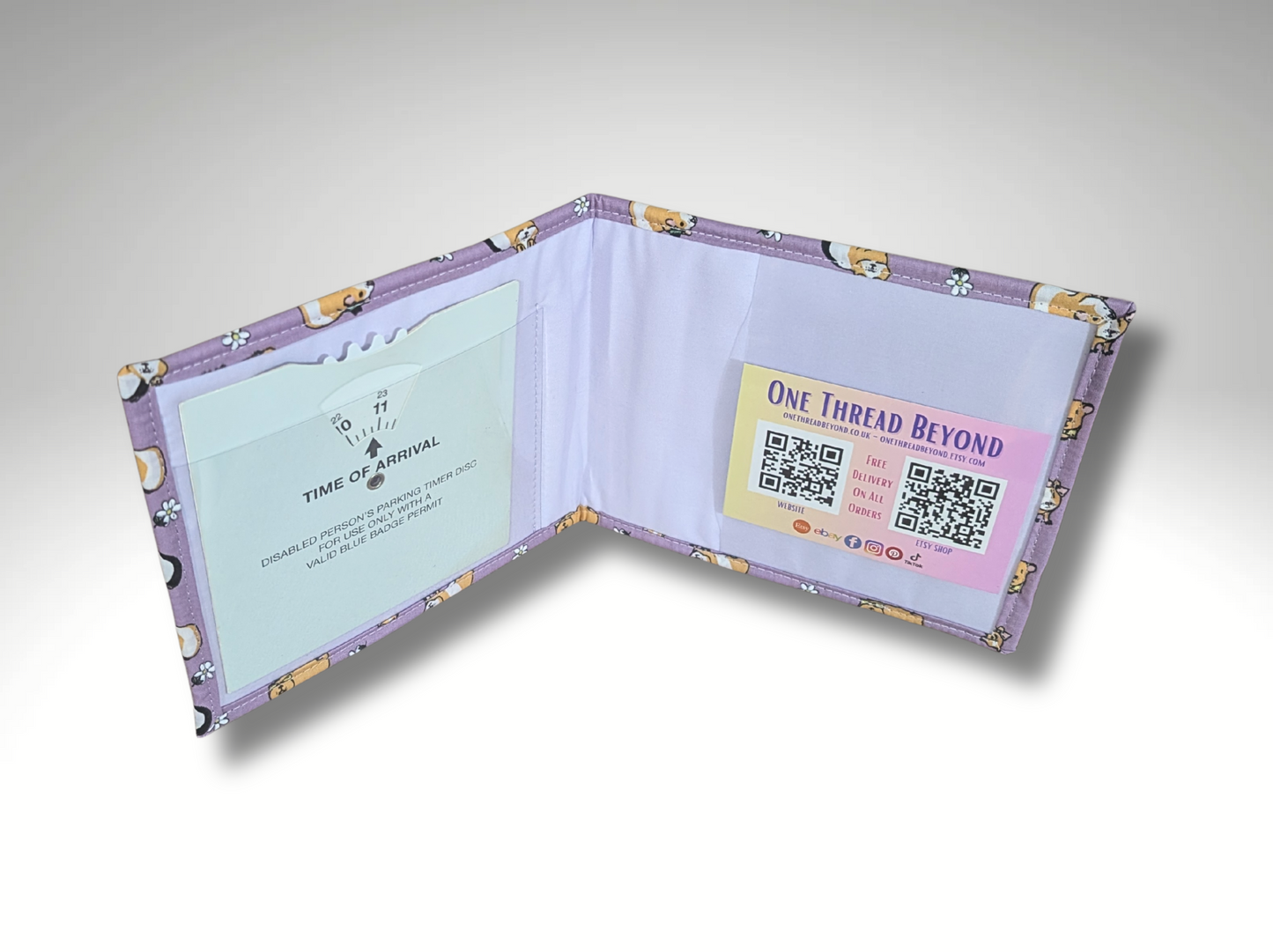 Blue Badge holder, Disabled parking permit holder, Guinea Pig blue badge holder, Fabric blue badge holder