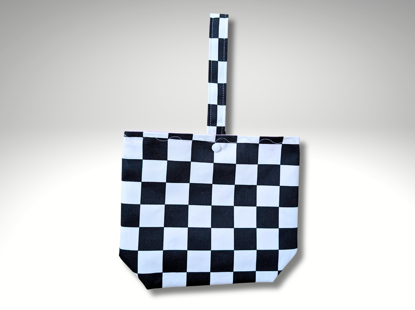 Monochrome Car tidy bin, new driver gift, storage bag, Car accessory, Black and White Checkered
