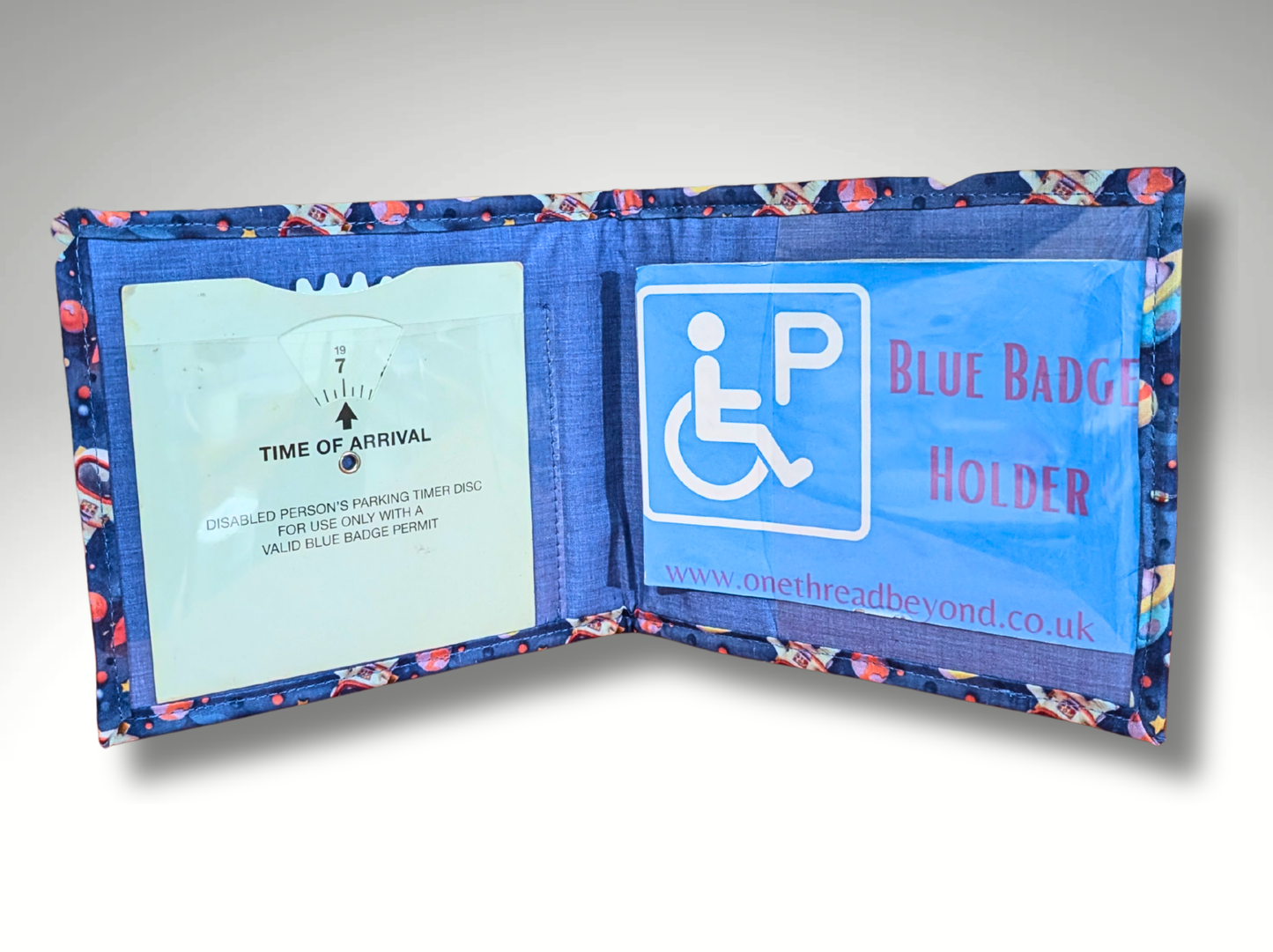 Children’s Blue Badge holder, Hologram Safe, Disabled parking permit wallet, spaceman, Planets, Astronaut