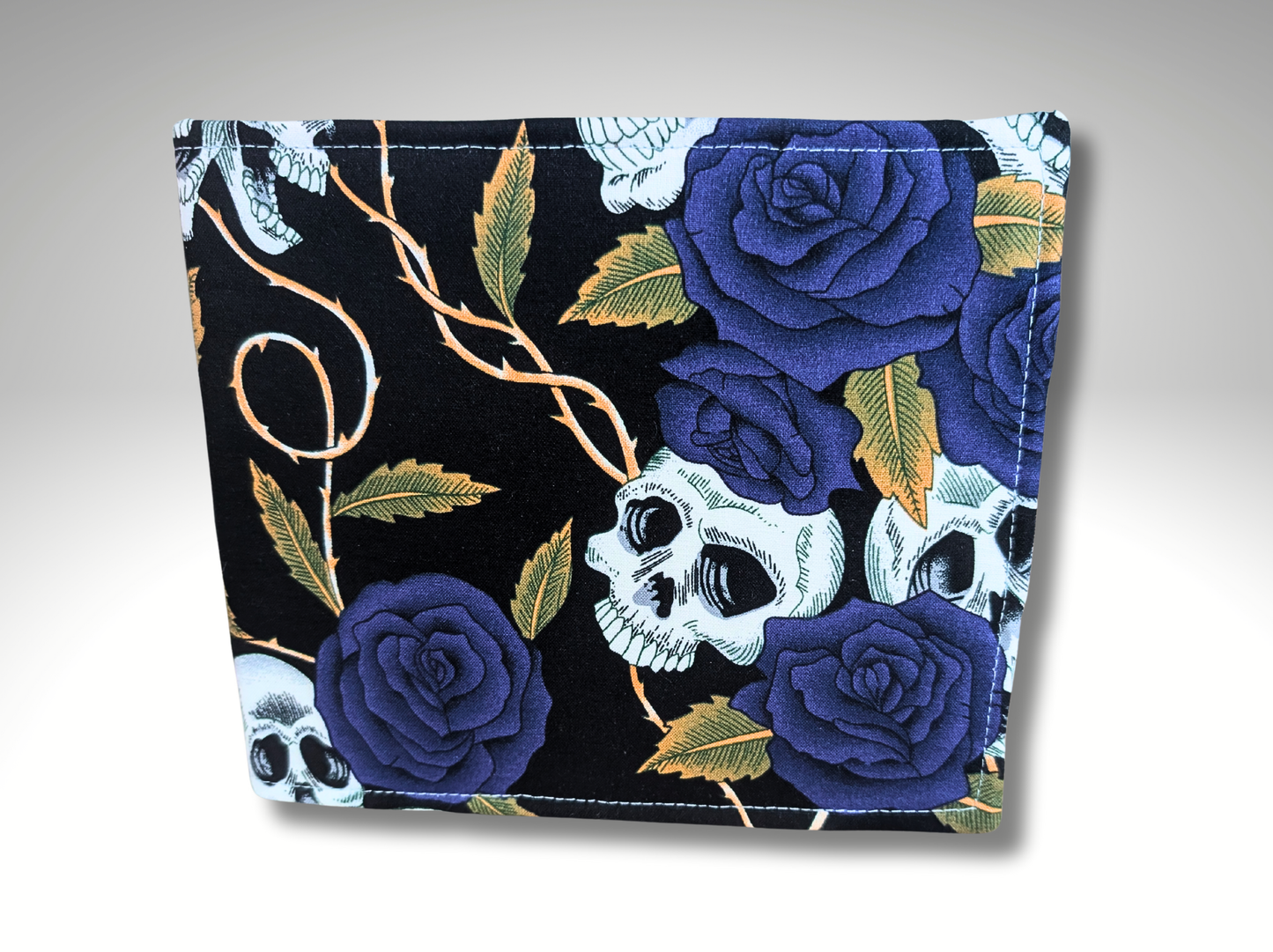 Blue Badge holder, Disabled parking permit holder, skulls and blue roses, blue badge holder, Halloween
