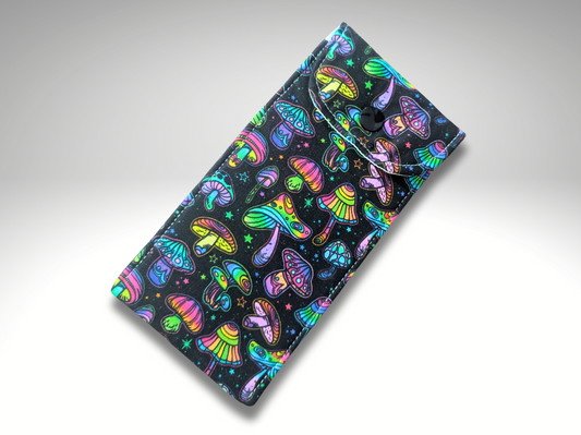Glasses case, sunglasses case, soft padded glasses case, Mushrooms, soft pouch