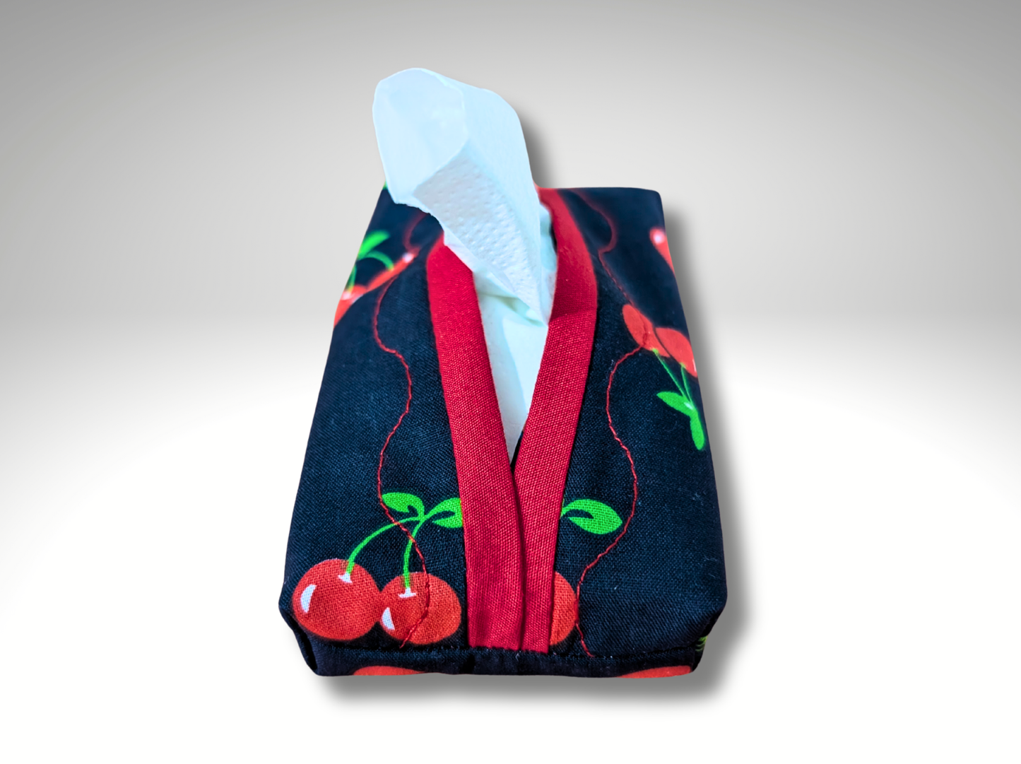 Pocket tissue holder, Key fob tissue holder, travel tissue, Tissue dispenser, Cherries