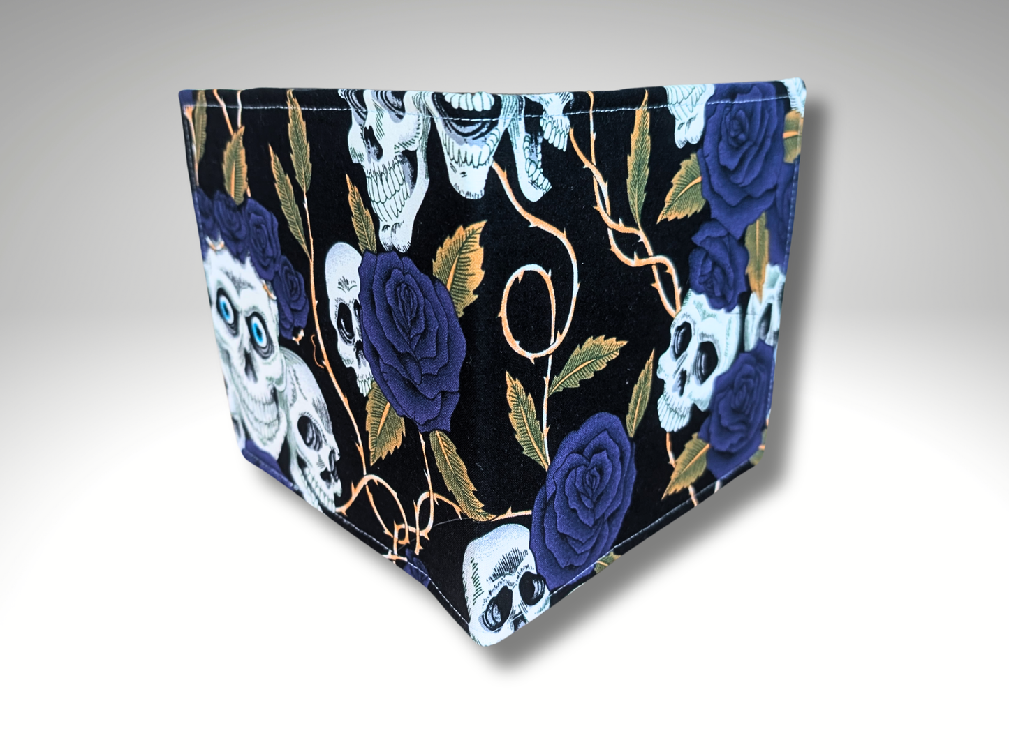 Blue Badge holder, Disabled parking permit holder, skulls and blue roses, blue badge holder, Halloween
