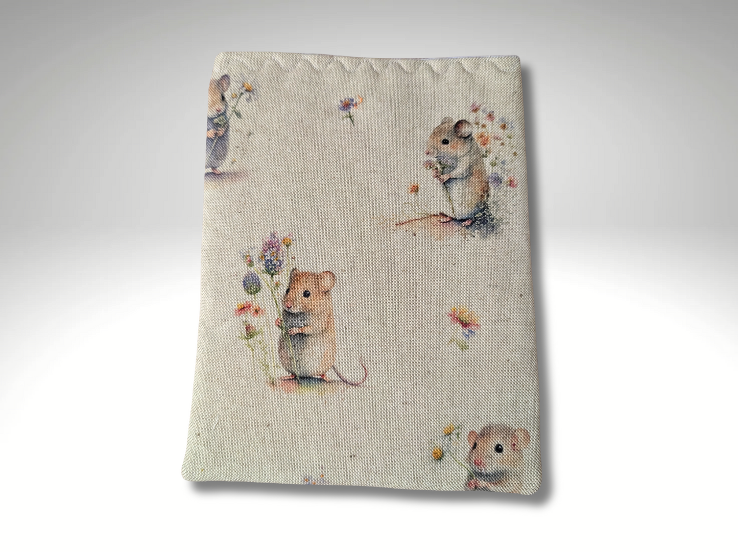 Book sleeve, book protector, book jacket, bookmark, Field Mouse book cover