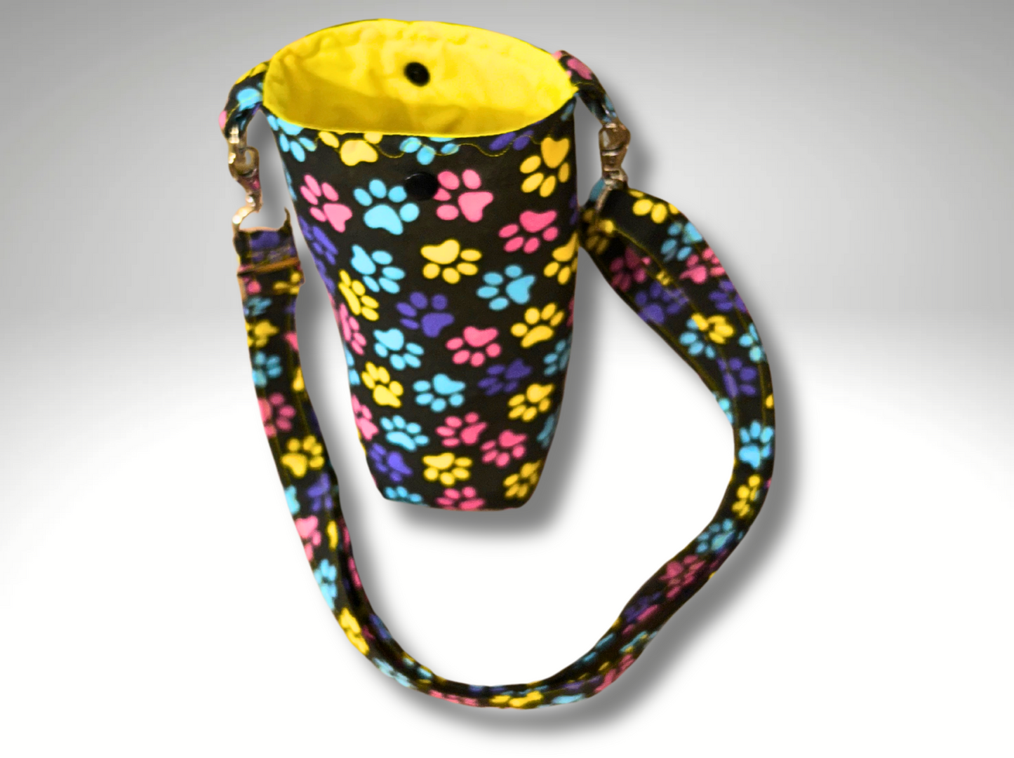 Bottle bag, travel bottle bag, water bottle bag, drinks holder, drinks carrier, holiday bag, dog walking bag, across body bag, Paws