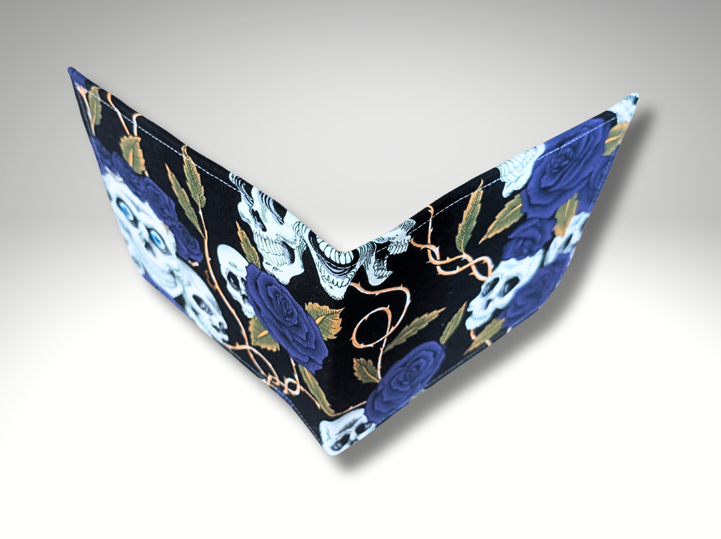 Blue Badge holder, Disabled parking permit holder, skulls and blue roses, blue badge holder, Halloween