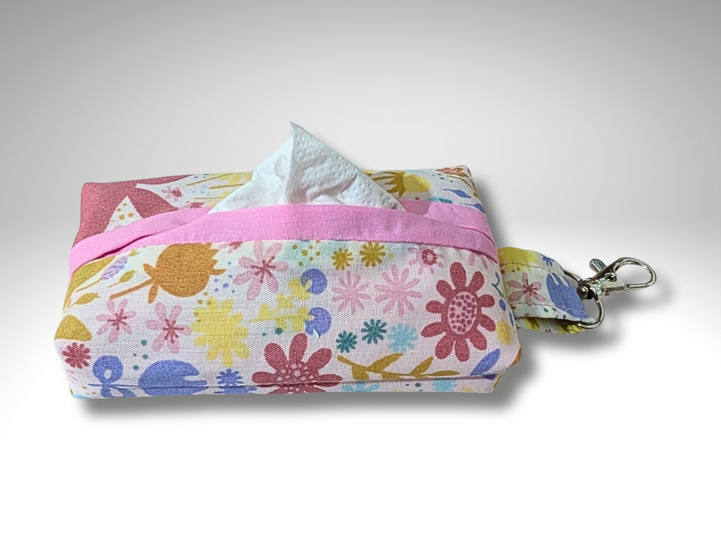 Pocket tissue holder, Key fob tissue holder, travel tissue, Spring Rabbits