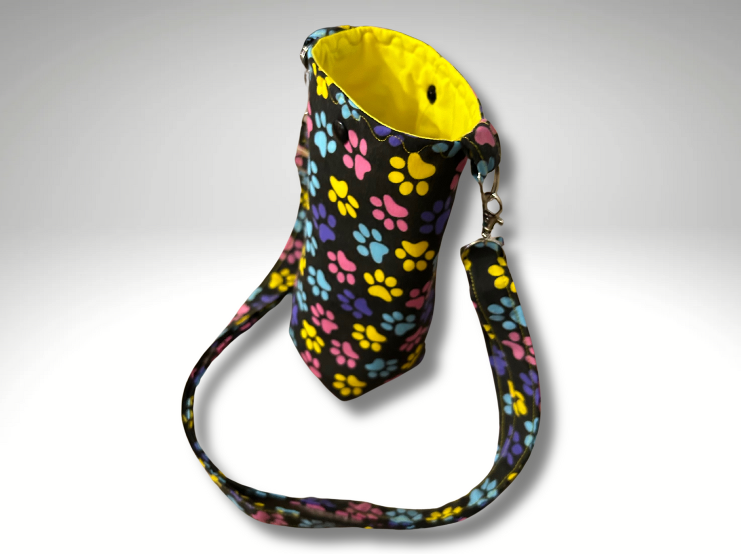 Bottle bag, travel bottle bag, water bottle bag, drinks holder, drinks carrier, holiday bag, dog walking bag, across body bag, Paws