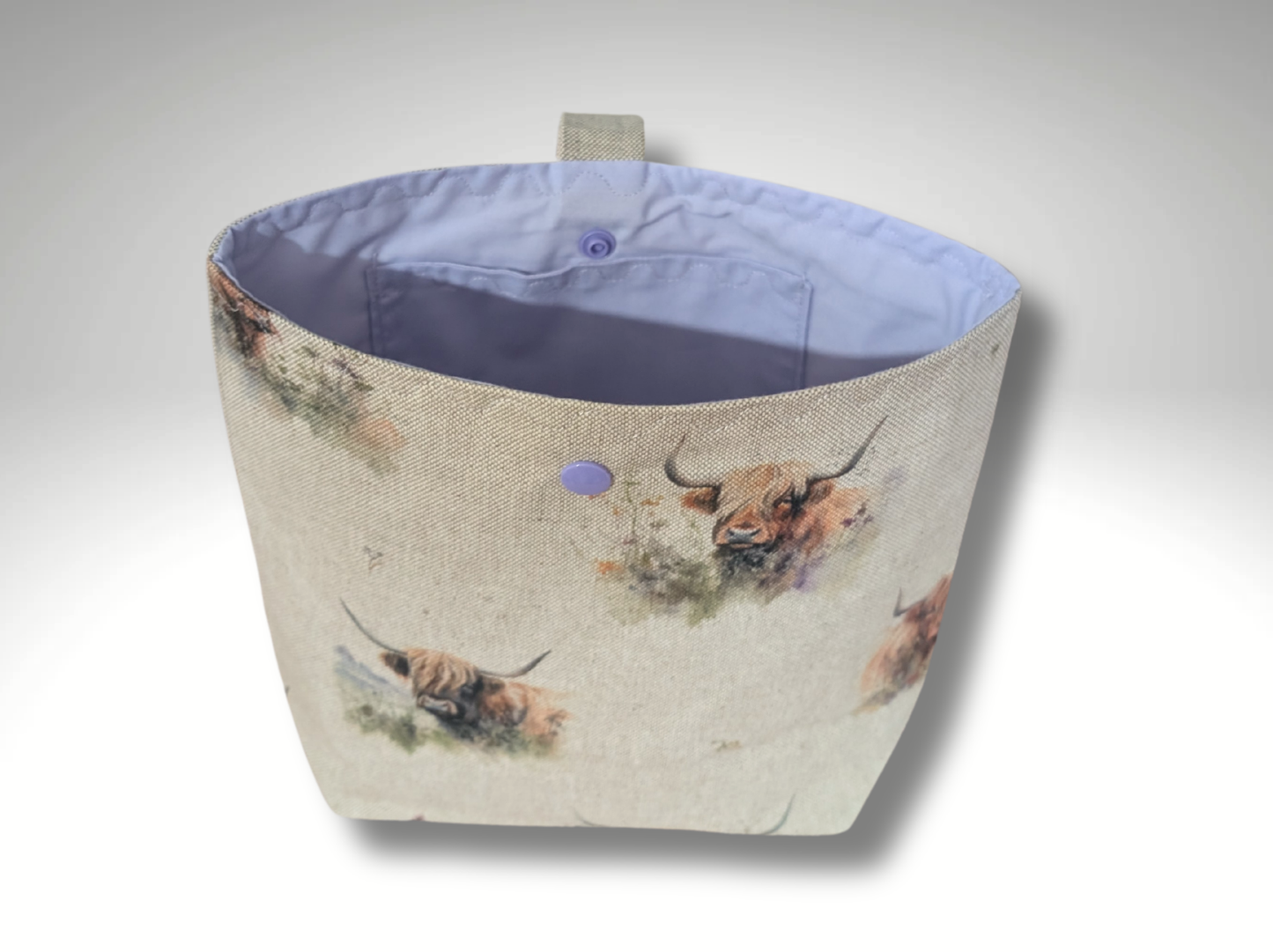 Car tidy, Car bin, car gift, storage bag, hanging bag, Highland Cow, Car accessory