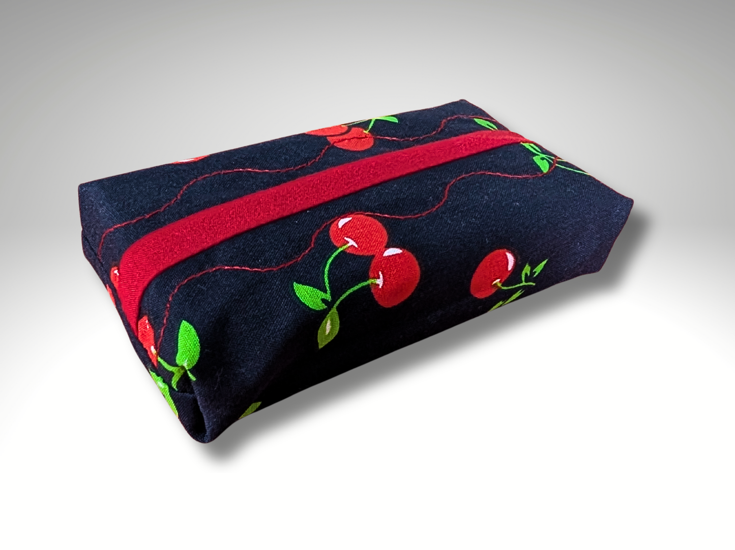 Pocket tissue holder, Key fob tissue holder, travel tissue, Tissue dispenser, Cherries