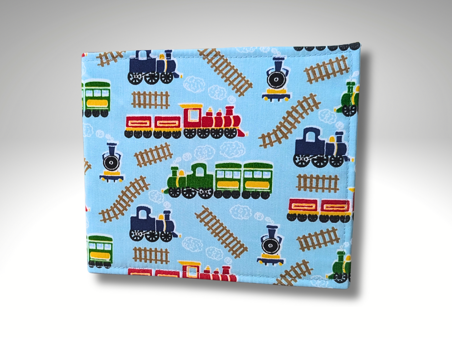 Childrens Blue Badge Holder, Kids blue badge holder, Trains (light Blue)