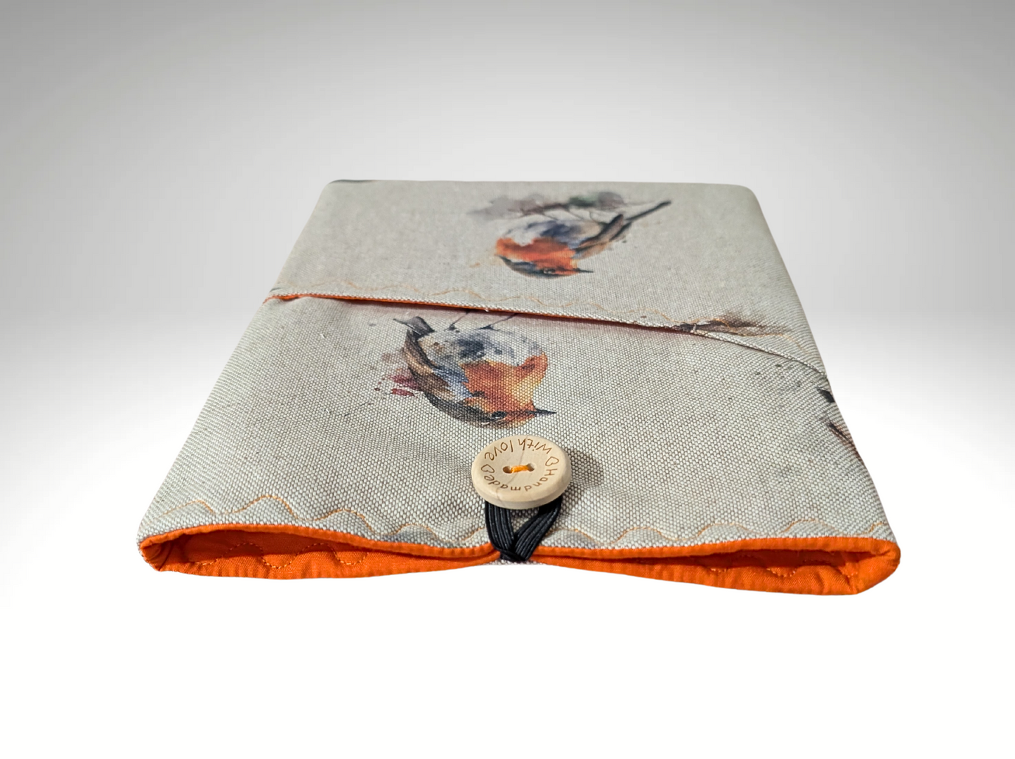 Book sleeve, book protector, book jacket, bookmark, Robin book cover