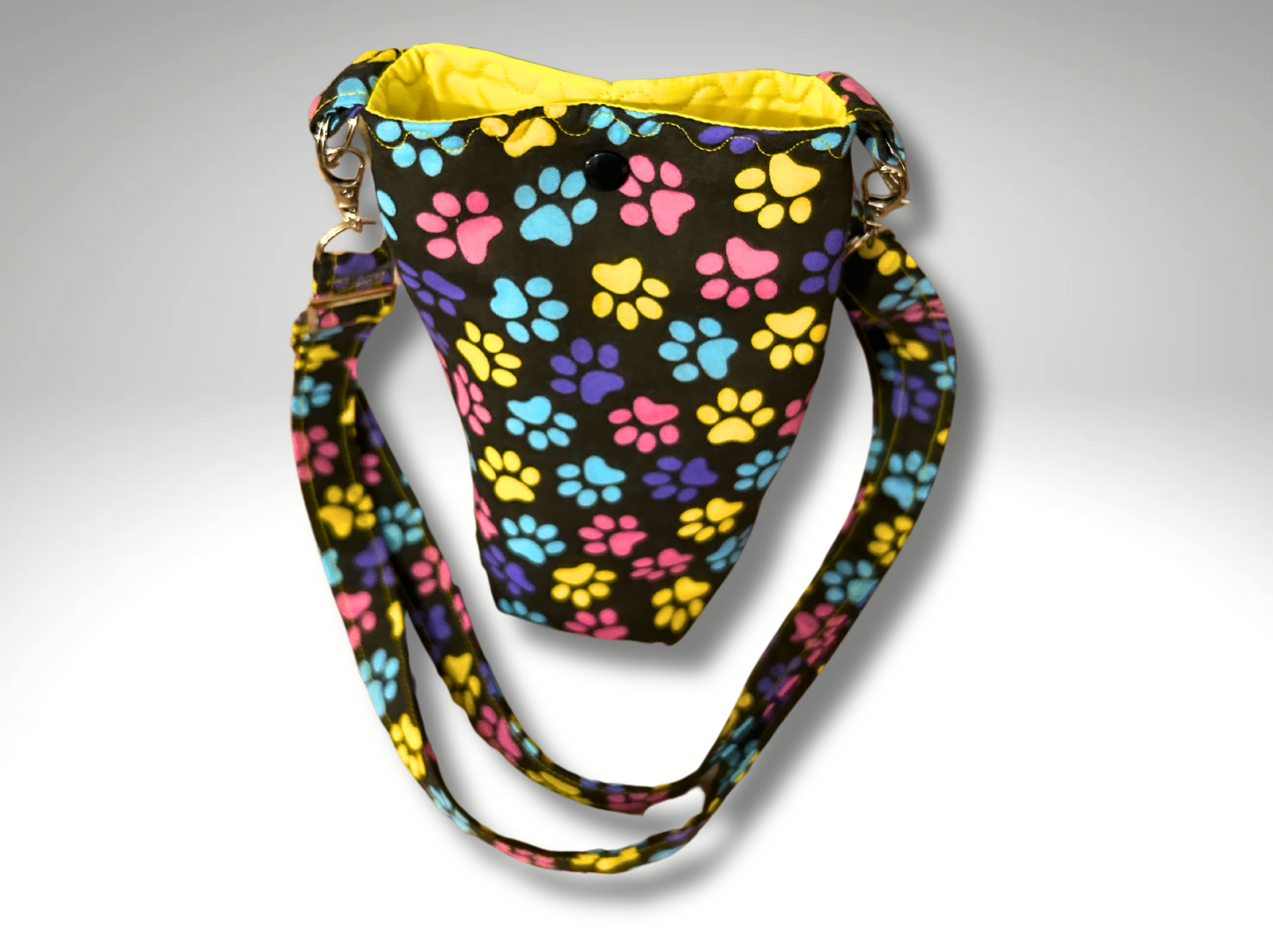 Bottle bag, travel bottle bag, water bottle bag, drinks holder, drinks carrier, holiday bag, dog walking bag, across body bag, Paws