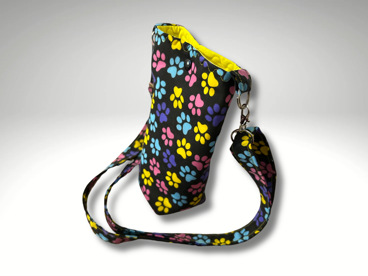 Bottle bag, travel bottle bag, water bottle bag, drinks holder, drinks carrier, holiday bag, dog walking bag, across body bag, Paws