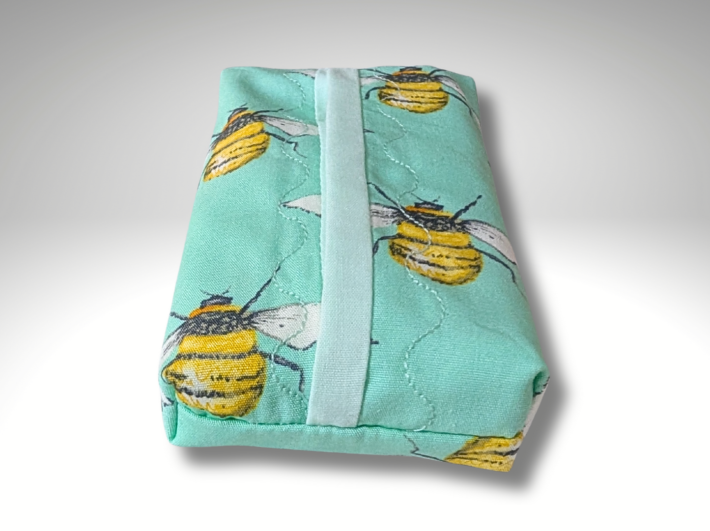 Pocket tissue holder, Key fob tissue holder, travel tissue, Bumble Bee
