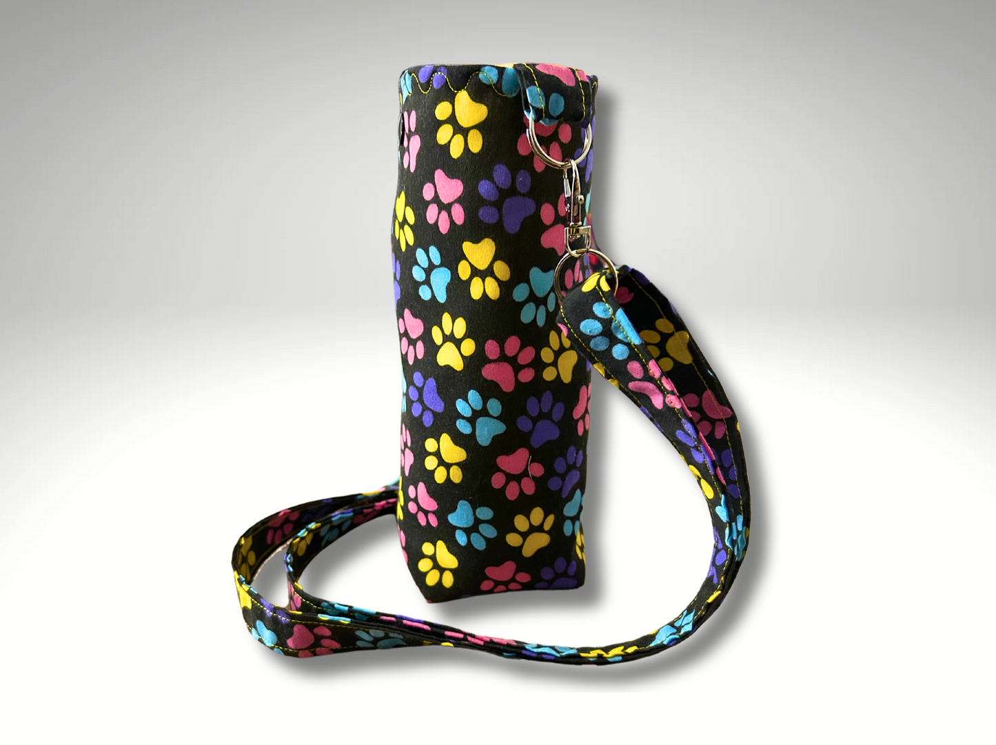 Bottle bag, travel bottle bag, water bottle bag, drinks holder, drinks carrier, holiday bag, dog walking bag, across body bag, Paws
