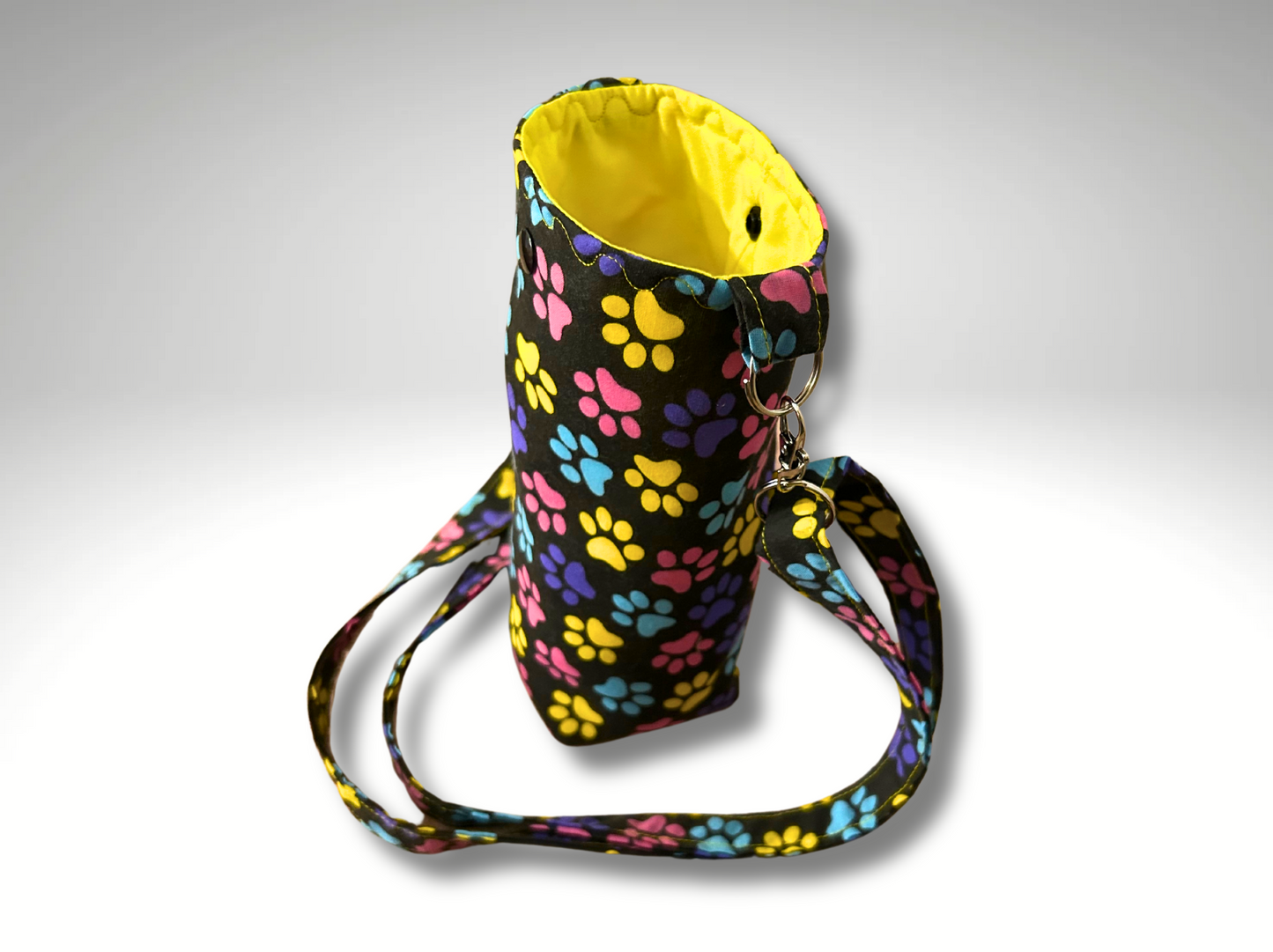 Bottle bag, travel bottle bag, water bottle bag, drinks holder, drinks carrier, holiday bag, dog walking bag, across body bag, Paws