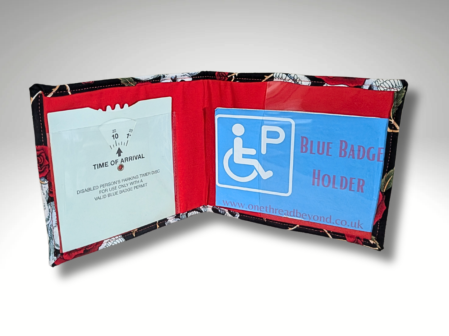 Blue Badge holder, Disabled parking permit holder, skulls and roses blue badge holder, Halloween