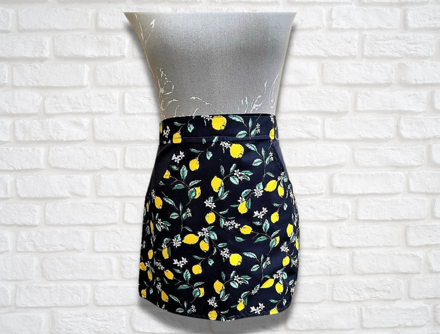 Apron, Half apron, Waist Apron With pocket, Lemons, House apron, Peg apron