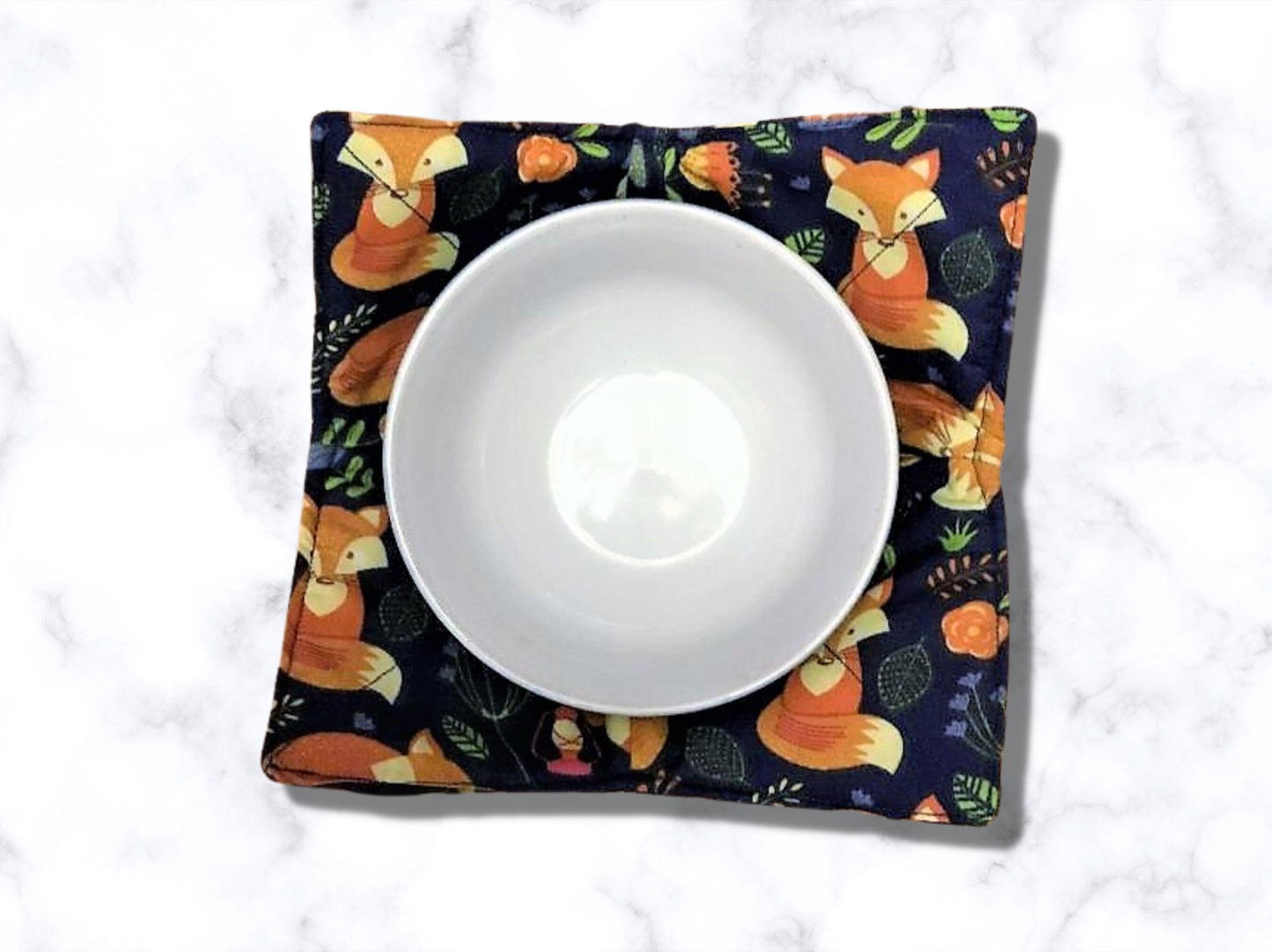bowl cozy, fox bowl cosy, bowl holder, mothers day gift, housewarming gift, reversible, fox, potholder, bowl holder, bowl hug