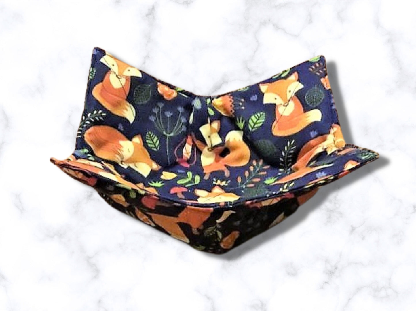bowl cozy, fox bowl cosy, bowl holder, mothers day gift, housewarming gift, reversible, fox, potholder, bowl holder, bowl hug