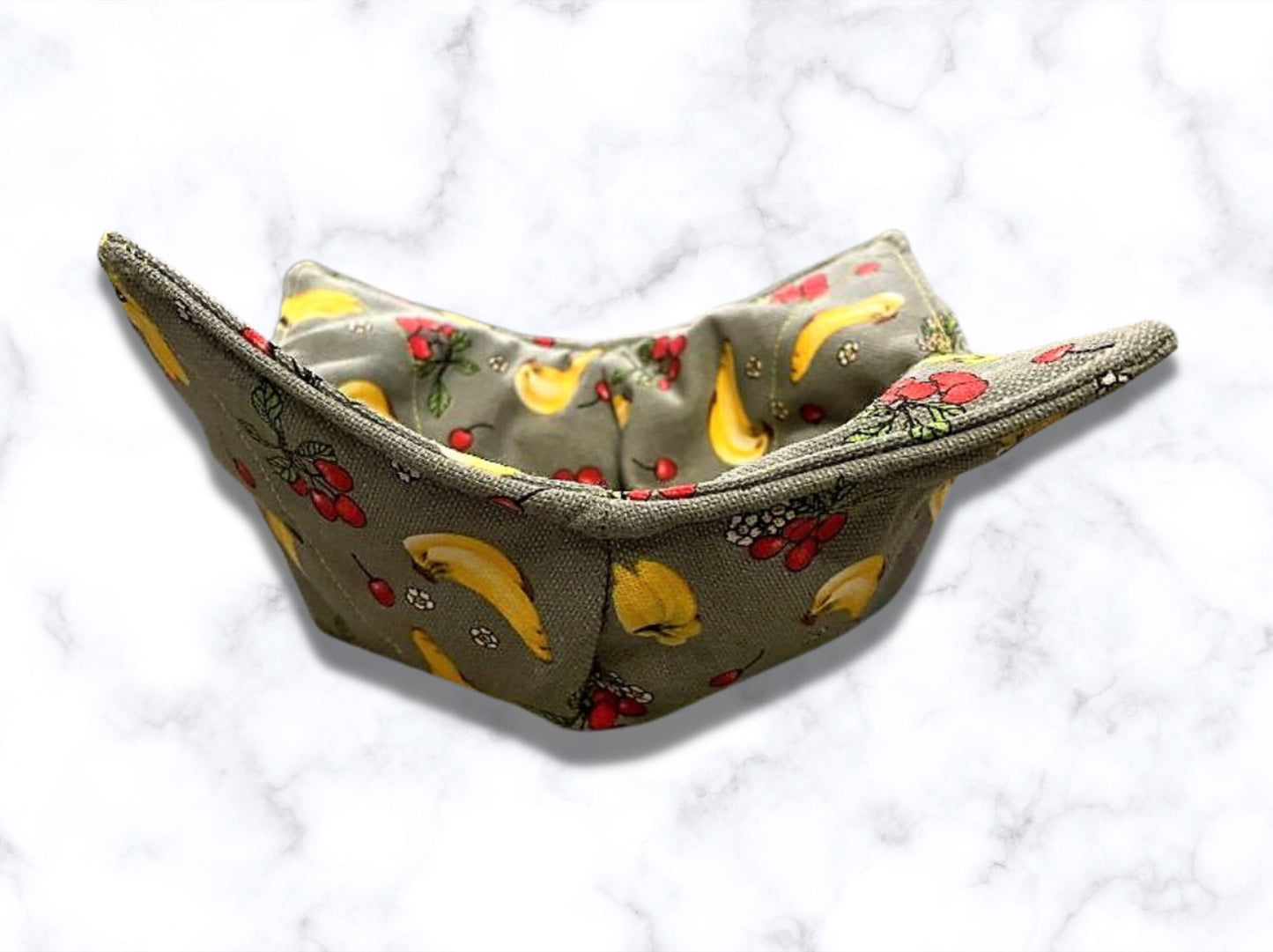 bowl cozy, banana bowl cosy, fathers day gift, housewarming gift, bowl holder, reversible, Bananas, potholder, bowl hug, fruit bowl