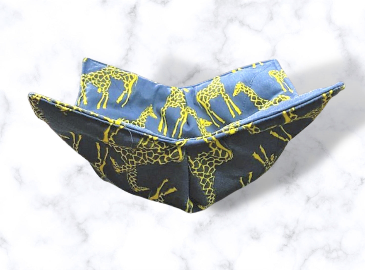 bowl cozy, fathers day gift, housewarming gift, bowl holder, giraffes, reversible, potholder, bowl holder, bowl hug