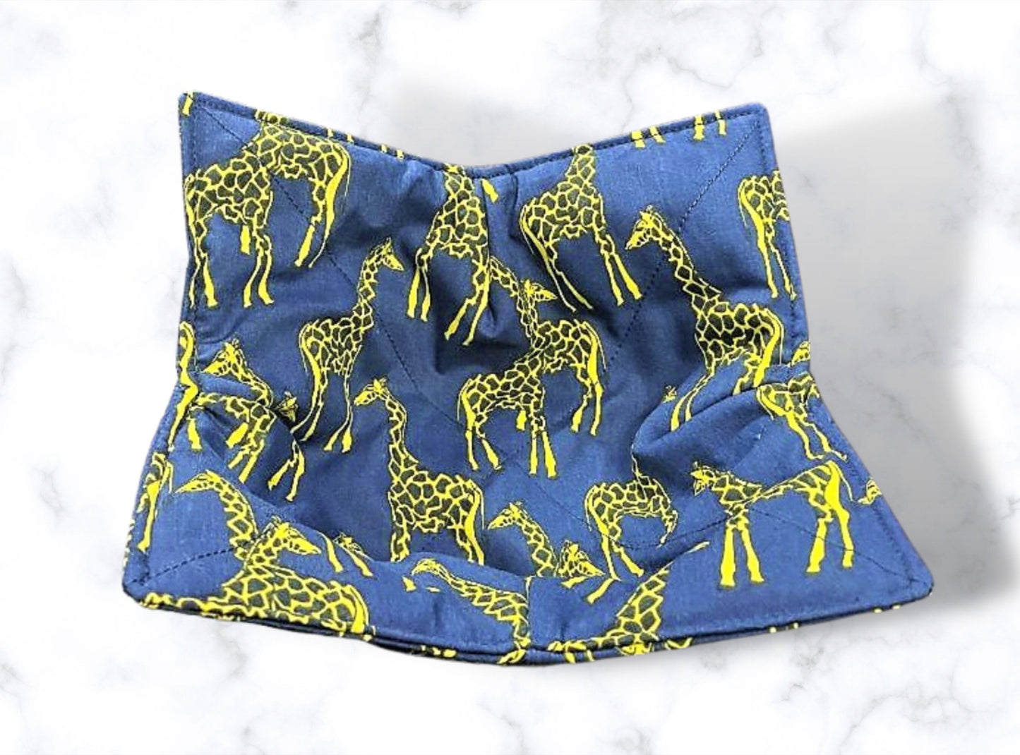 bowl cozy, fathers day gift, housewarming gift, bowl holder, giraffes, reversible, potholder, bowl holder, bowl hug