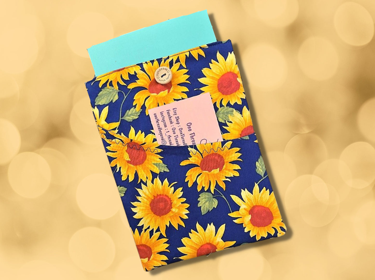 Book Sleeve, Book protector, book holder, Book Jacket, Book mark, Sunflowers