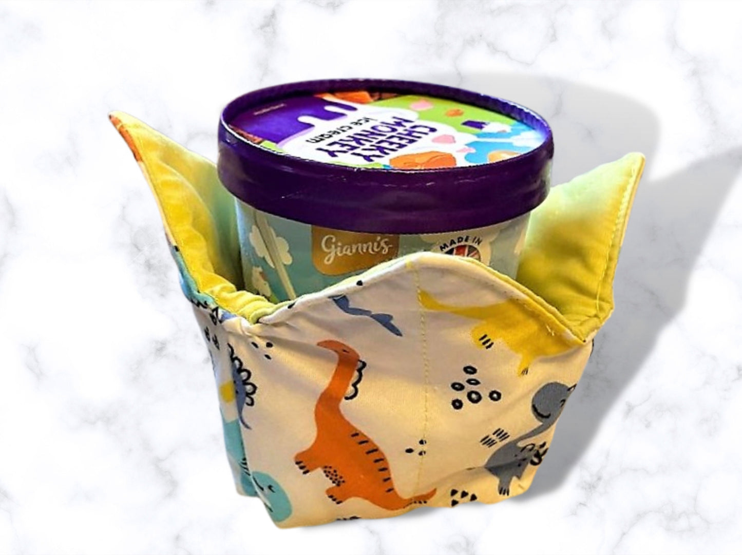 Ice cream cozy, Ice cream holder, ice cream bowl, Noodle bowl, Kids party bowl, bowl holder, party gift, dinosaurs
