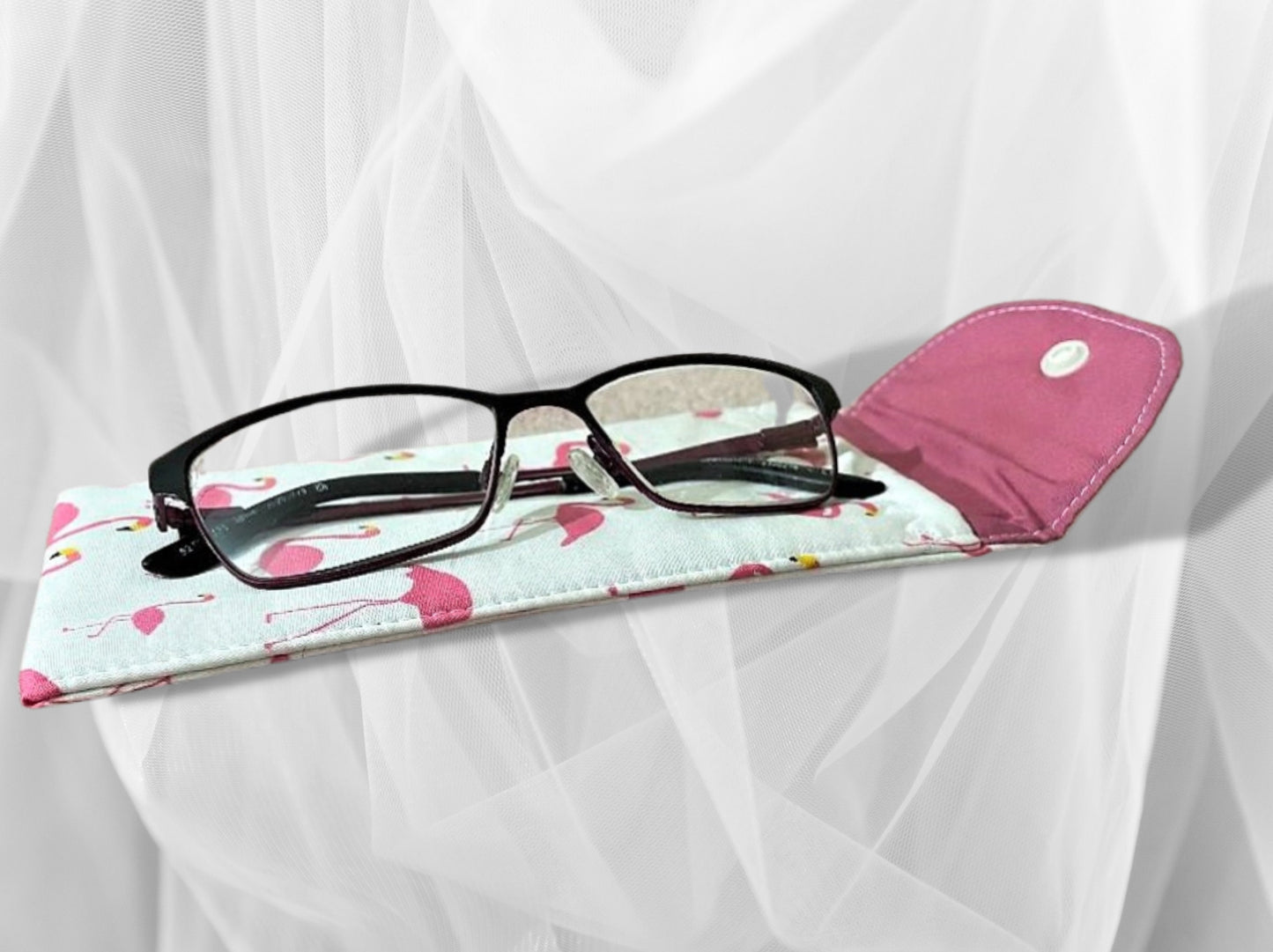 Glasses case, soft padded glasses case, sunglasses case, soft pouch, flamingos, mothers day gift, valentines day