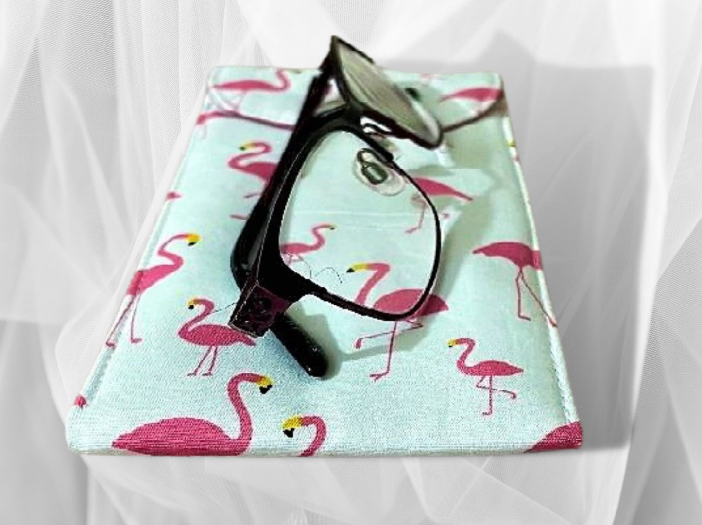 Glasses case, soft padded glasses case, sunglasses case, soft pouch, flamingos, mothers day gift, valentines day