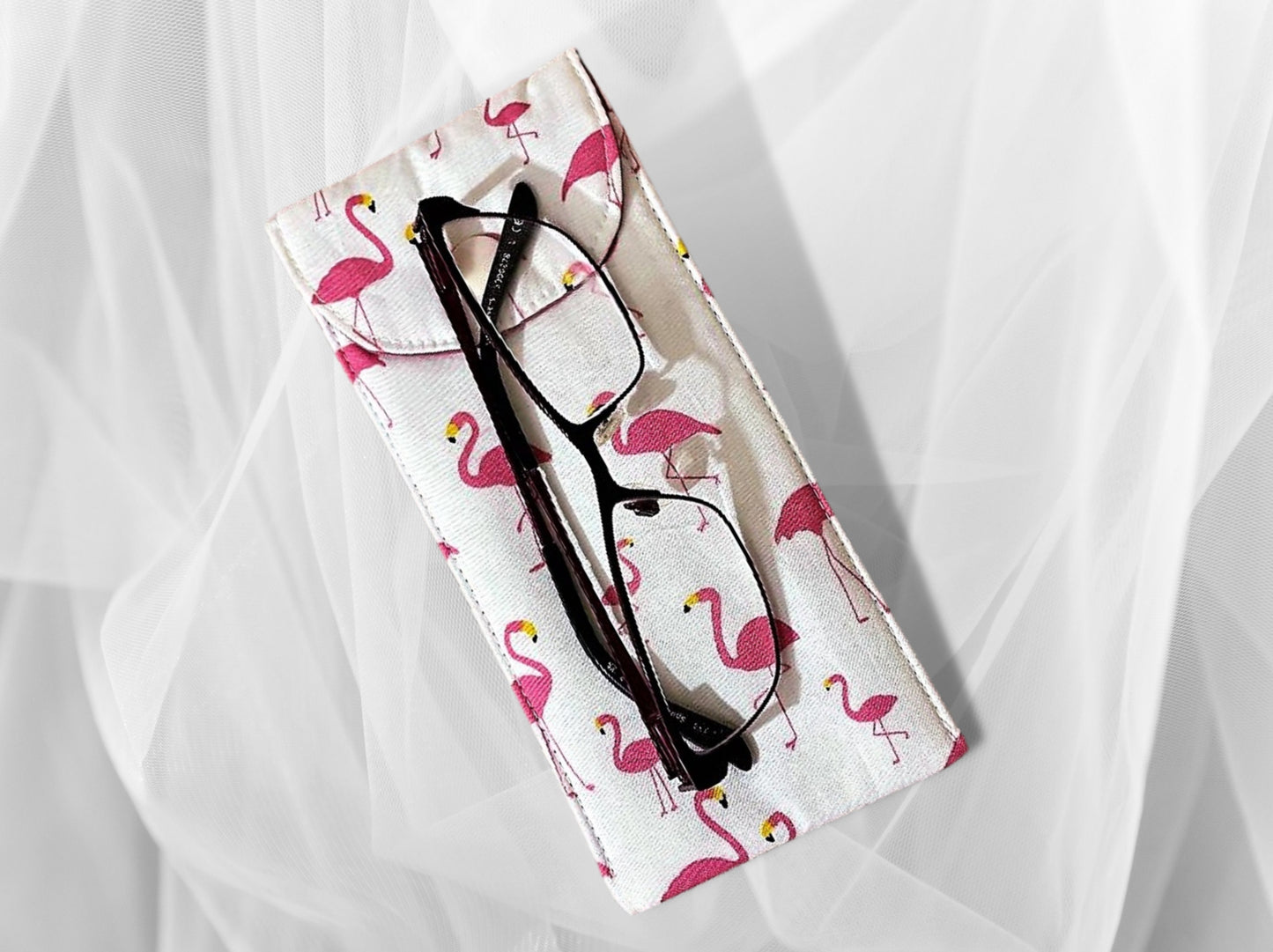 Glasses case, soft padded glasses case, sunglasses case, soft pouch, flamingos, mothers day gift, valentines day