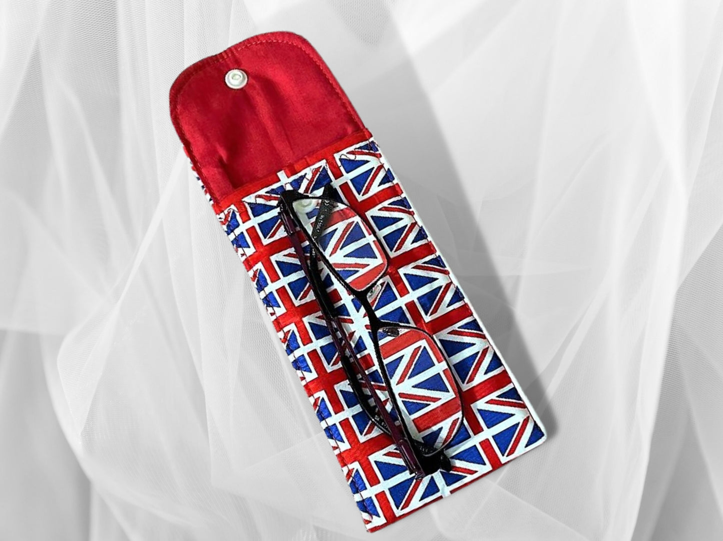 Glasses case, sunglasses case, soft padded glasses case, soft pouch, Union Jack