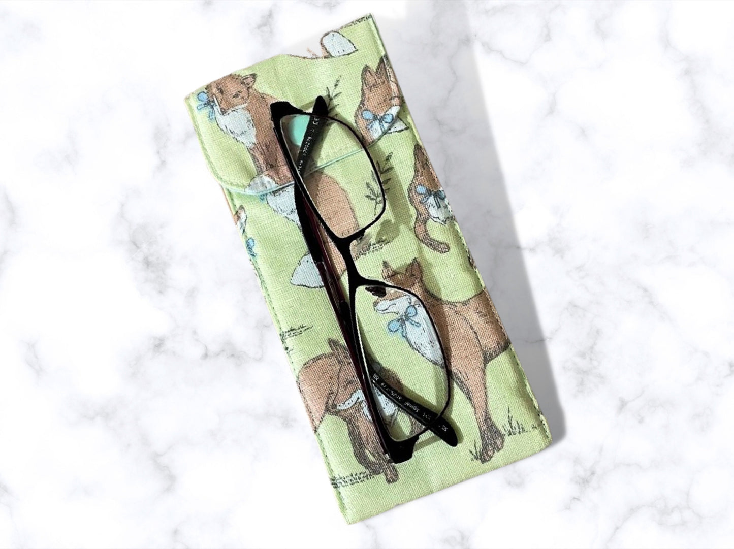 Glasses case, sunglasses case, Foxs, soft padded glasses case, soft pouch