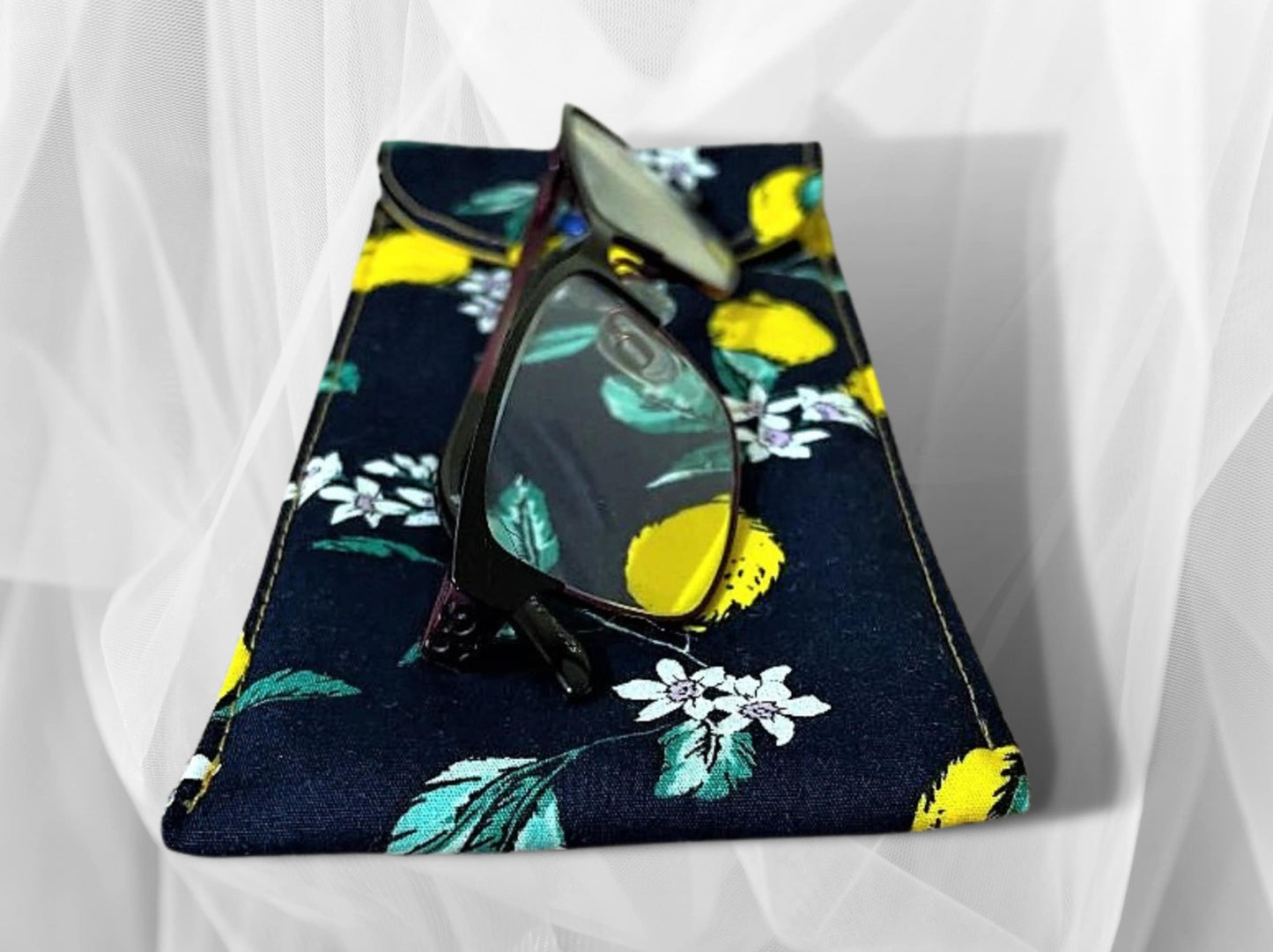 Glasses case, sunglasses case, soft pouch, soft padded glasses case, Lemons, mothers day gift