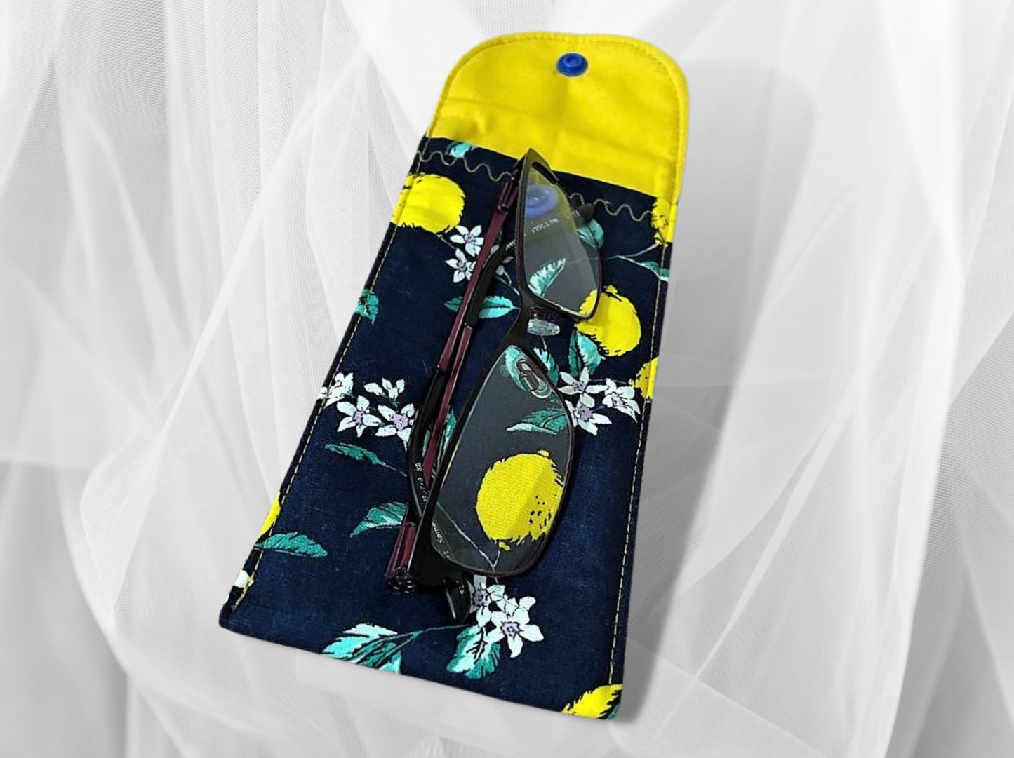Glasses case, sunglasses case, soft pouch, soft padded glasses case, Lemons, mothers day gift